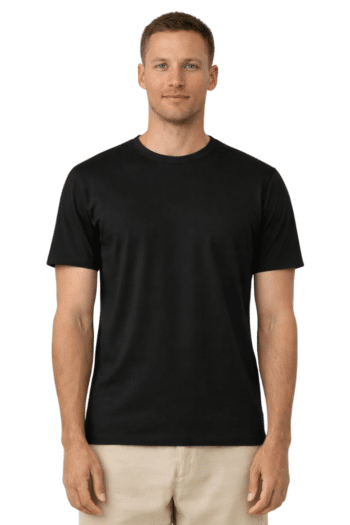 men's classic cotton t-shirt in black - iwearlong