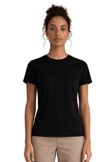 women's classic cotton crew t-shirt in 220 GSM fabric.- iwearlong
