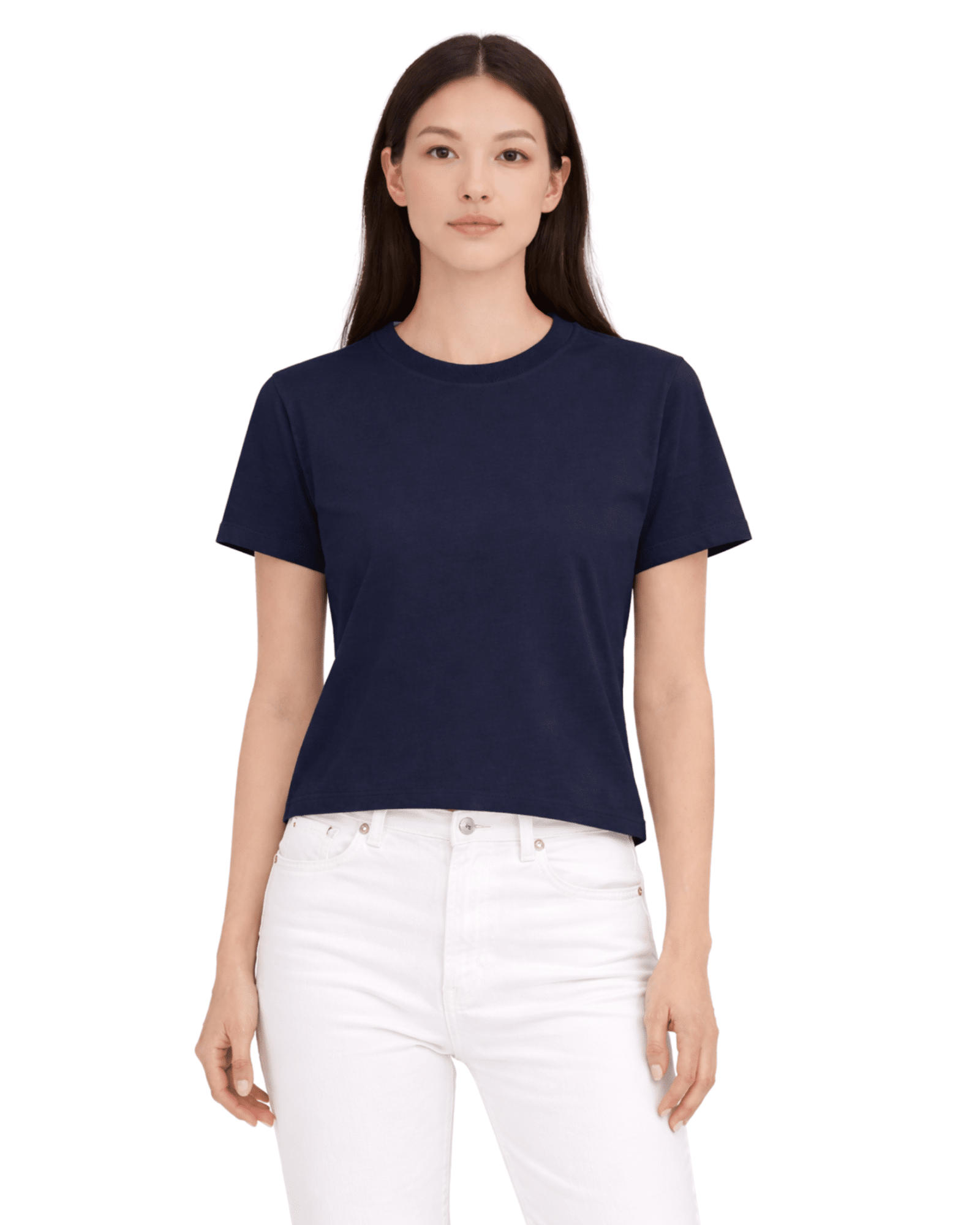 women's classic cotton crew t-shirt in 220 GSM fabric.- iwearlong